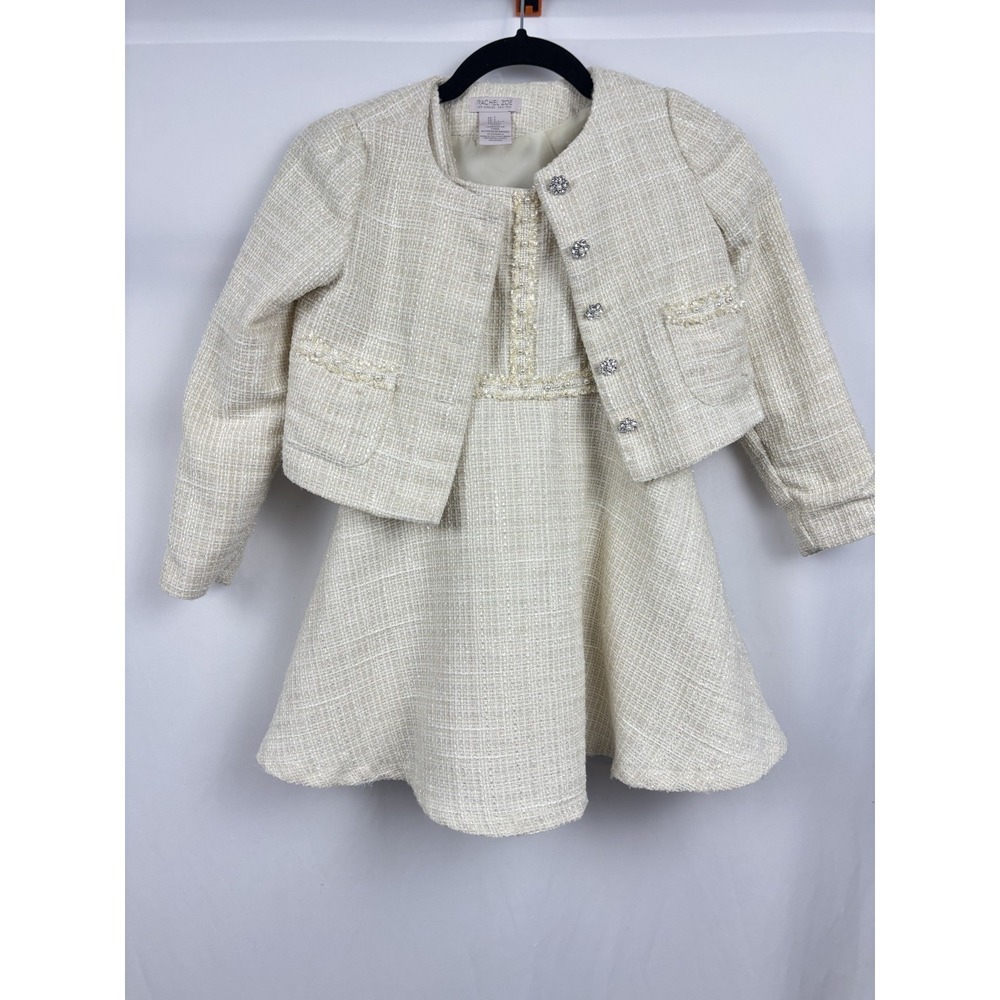 Rachel Zoe Girls Tweed Dress Jacket Set Size 7 Classic Luxe Outfit